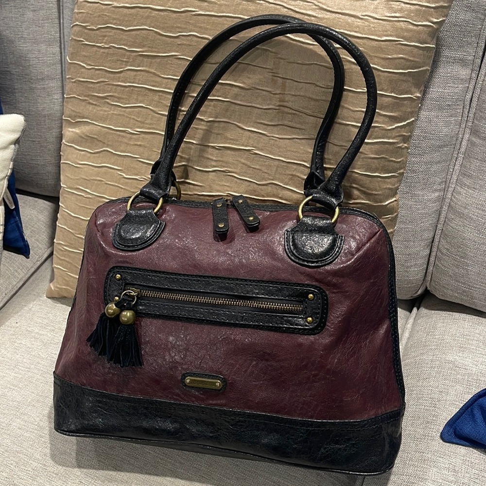 NATURALIZER - Maroon Leather Hand / Shoulder Bag